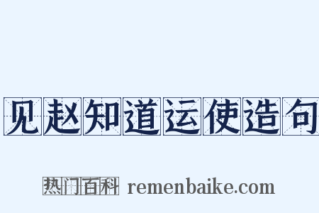 见赵知道运使造句是什么意思的图片